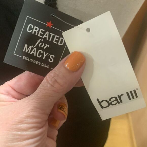 Bar lll “Run Wild” Tankini Black Mesh-Trim Stretchy Tied V-Neck Women XL NWT‎ - Picture 6 of 9